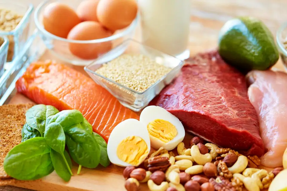 Image showing a variety of lean protein sources such as chicken breast, turkey breast, fish, and tofu.